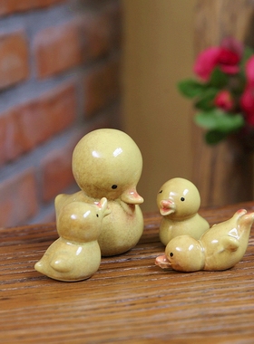 陶瓷可爱风动物庭院盆景工艺品