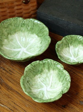 绿色仿真蔬菜果盘碟花盆罐子收纳