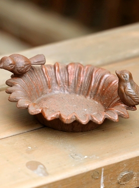 欧式铸铁小鸟盘置物碟收纳盘摆件