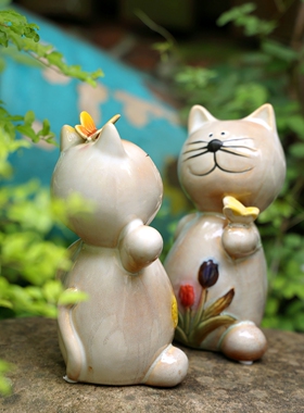 创意可爱陶瓷卡通小猫咪家居摆件