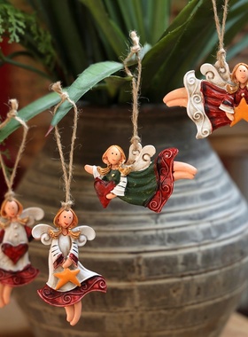 翅膀爱心五星天使小挂饰装饰摆件