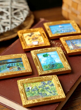 创意仿油画星空向日葵纪念冰箱贴