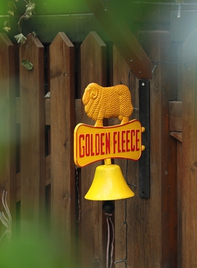 黄色绵羊铸铁门铃挂件户外装饰