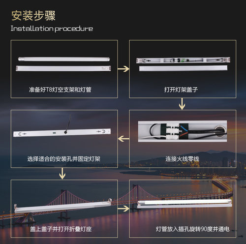 佛山照明T8led双管平盖支架全套灯管超亮单管日光灯双支带罩1.2米 - 图2