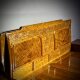 Golden nanmu high and low beds solid wood double bed Xiaoye Zhennan carved canopy bed modern Chinese style master bedroom wedding