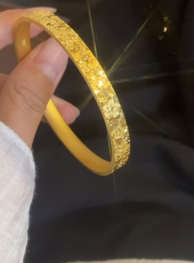 金包银碎冰冰手镯女士爆闪