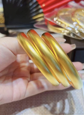 金包银泥鳅背手镯实心手镯不掉色