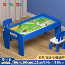 EDWHONE multifunction childrens table train track toy table building block table wooden playground toy table dealer