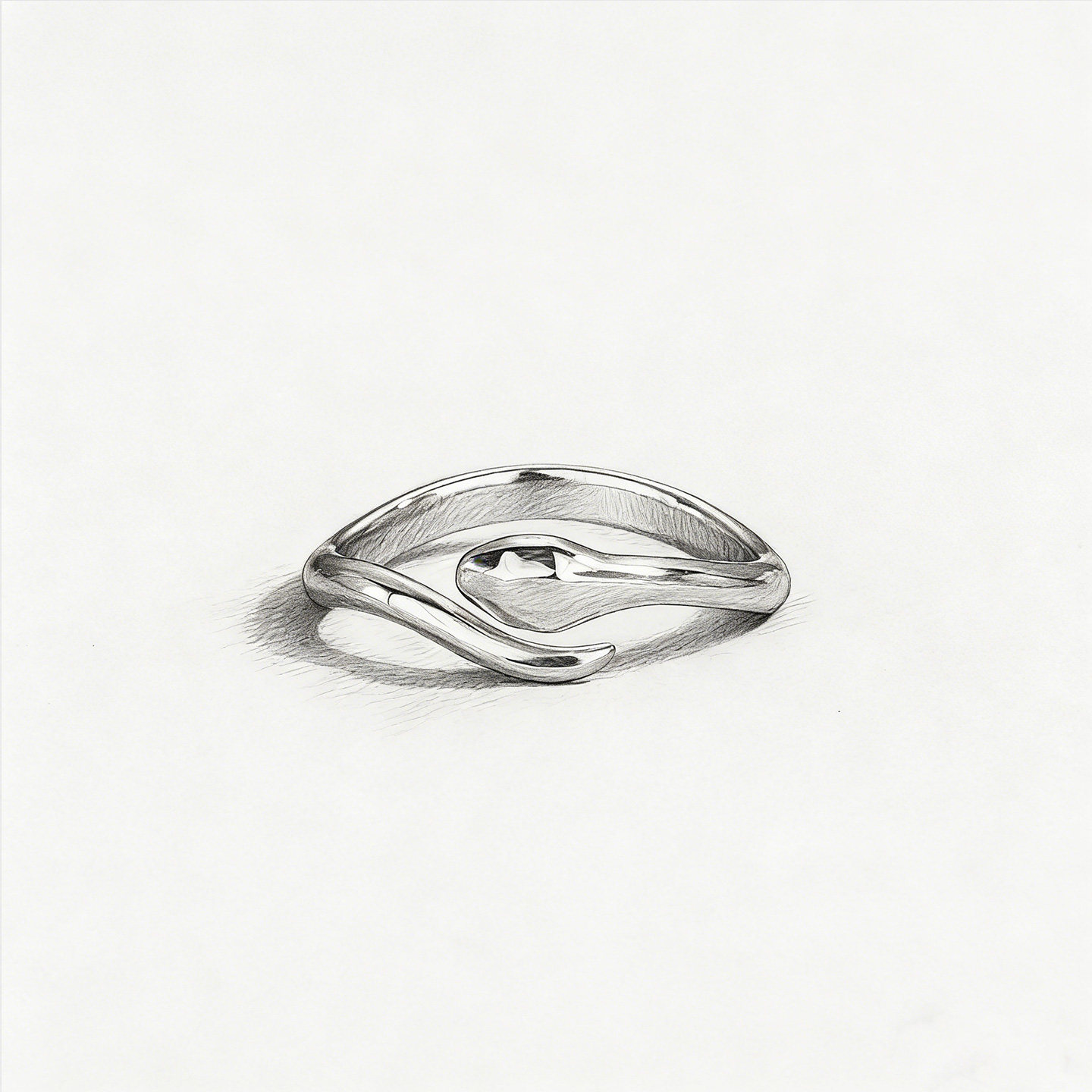 S925 sterling silver oriental aesthetic snake ring retro national style silver ornaments temperament plain ring tail ring