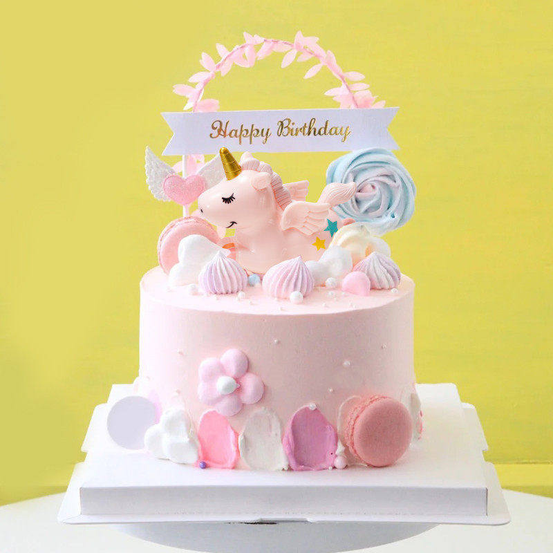 网红独角兽蛋糕装饰摆件塑料小飞马粉色摇摇马儿童节生日烘焙插件,淘宝优惠券,粉丝福利购,淘宝优惠卷