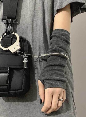 Y2k千禧辣妹露指条纹袖套cos电竞少女护腕跳舞蹦迪jk配饰防晒手套