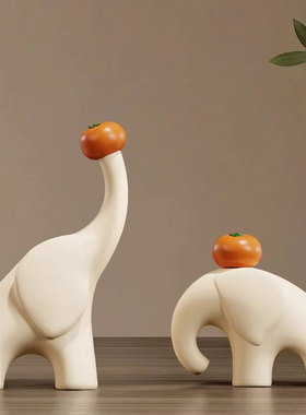 招财大象玄关摆件酒柜电视柜轻奢高级感创意现代简约家居装饰品