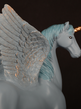 美式风独角兽少女心马摆件装饰品