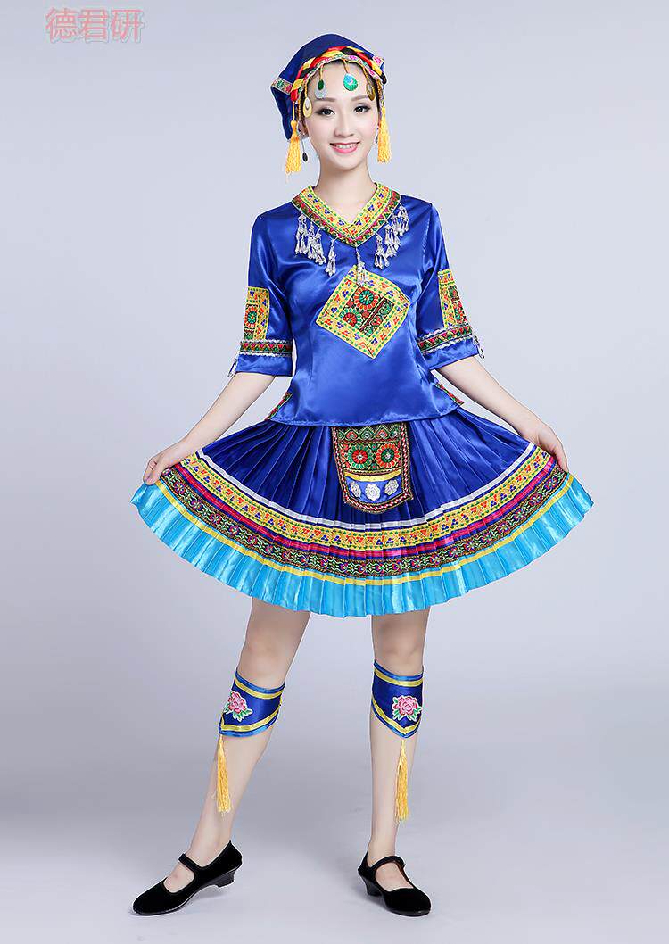 新款苗族舞蹈服装土家族女演出服 德君妍民族服装/舞台装