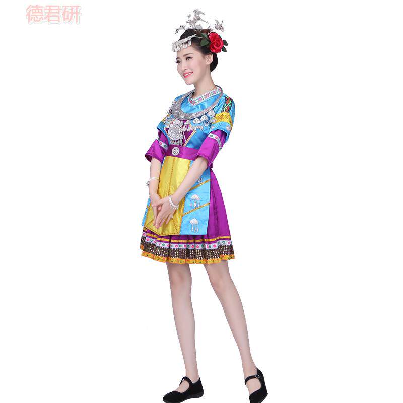 新款苗族瑶族土家族云南广场百褶裙 德君妍民族服装/舞台装