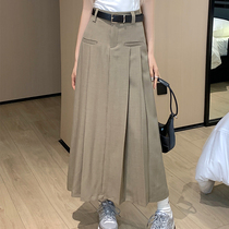 RJVO pure color High waist with long half body dress Women 2024 New fashion Slim A-word Dress Casual Perplexic Dress