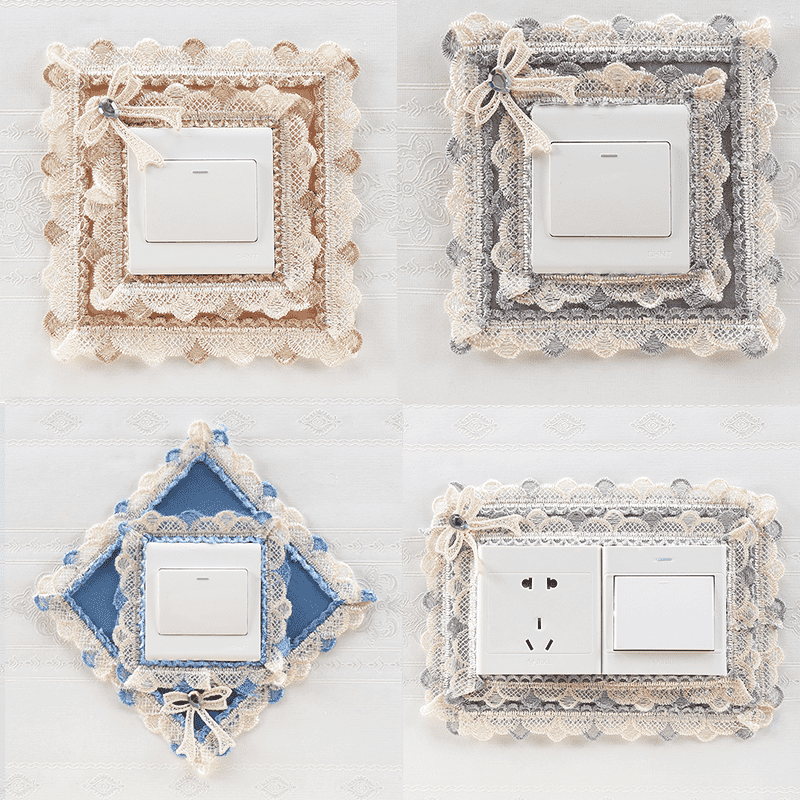 布艺开关保护套装饰贴灯开关边框套墙贴欧式单开双开插座花边套子,淘宝优惠券,粉丝福利购,淘宝优惠卷