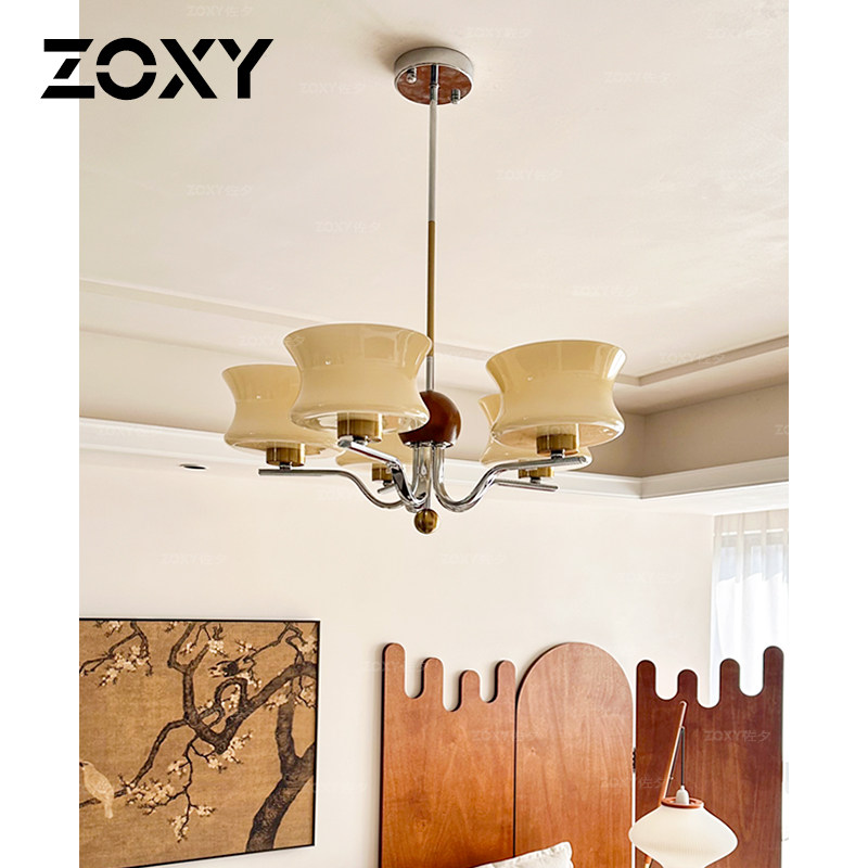 zoxy法式客厅吊灯简约后现代奶油复古餐厅中古丹麦包豪斯卧室灯_虎窝淘