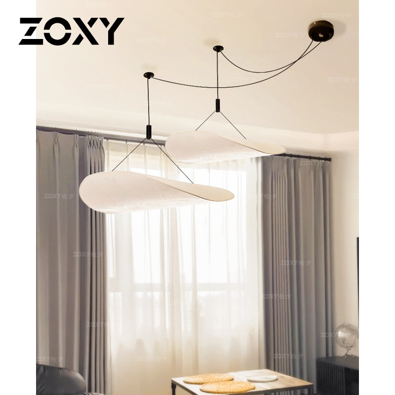 zoxy日式薯片吊灯中古杜邦纸侘寂风卧室主卧民宿禅意奶油风客厅灯,淘宝优惠券,粉丝福利购,淘宝优惠卷