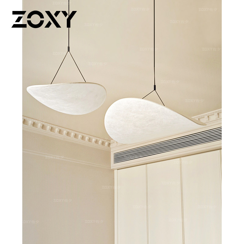 zoxy日式薯片吊灯中古杜邦纸侘寂风卧室主卧民宿禅意奶油风客厅灯,淘宝优惠券,粉丝福利购,淘宝优惠卷