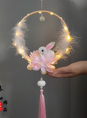 中秋节手提仿真荷花灯汉服手持物莲花灯古风宫灯花灯中秋漫展灯笼