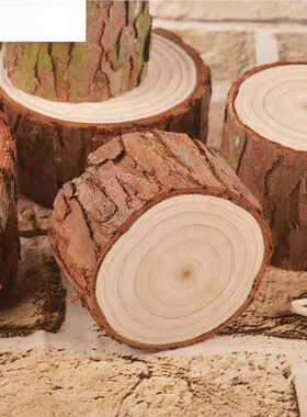 diy幼儿园年轮木片手工原木木桩
