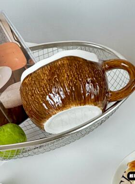 ins咖啡杯小众椰子创意造型早餐