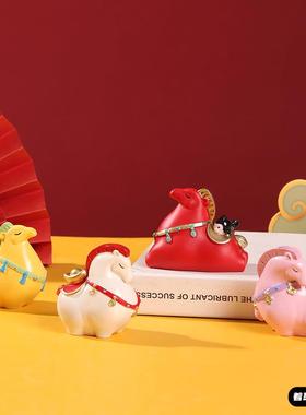 中控台吉祥物汽车小马摆件生肖公