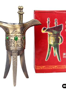 饭厅酒杯古代乾隆青铜三脚帝王白