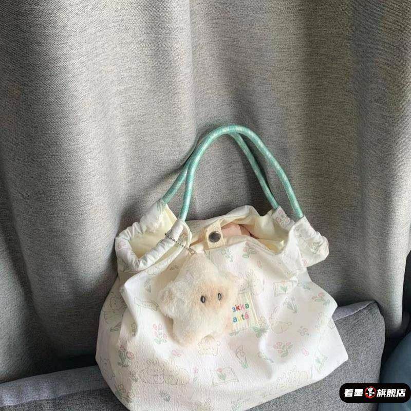薄荷曼波帆布包手提包小拎包女大容量学生旅行轻便上班通勤兔子包,淘宝优惠券,粉丝福利购,淘宝优惠卷