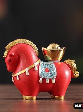 马年生肖摆件国潮唐马马马上有钱招财创意礼品礼物公司年会伴手礼