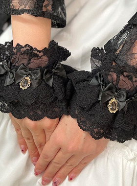 axesfemme纯色蕾丝lolita手袖