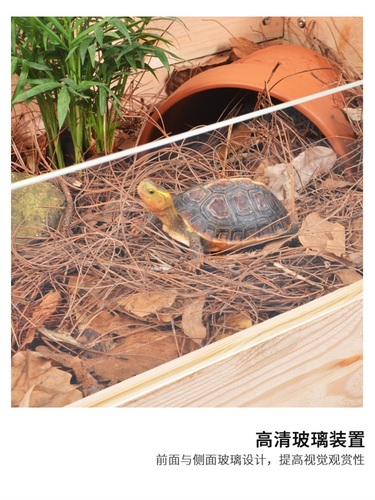 别墅造景黄缘乌龟缸带晒台水陆缸半水龟专用缸台缘生态饲养环境。