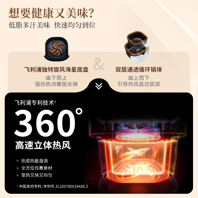 【新品】飛利浦16合1空氣炸鍋智聯操控900+菜譜7.2L大容量HD9285_飛利浦電器旗艦店_廚房電器