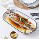 Large ceramic simple and light luxury steamed fish plate