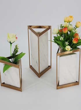 大理石花纹电视柜轻奢风软装饰品