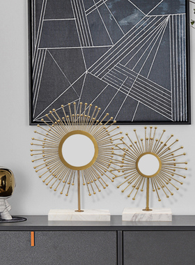 轻奢新中式风客厅玄关电视柜摆件