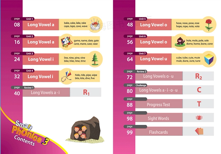 原版进口少儿英语自然拼读教材新版 Smart Phonics 3级含app小学短期课程 长元音 Long vowel 辅助教材见词能读听音能写