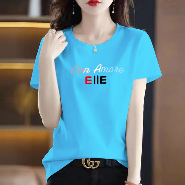 Summer fashion casual letter cotton T-shirt slimming