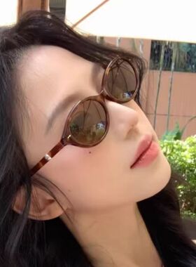 2026新款复古猫眼防晒墨镜女显瘦小脸高级感网红豹纹茶色太阳眼镜