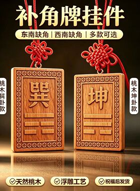 房屋东南缺角桃木巽卦震卦补角牌