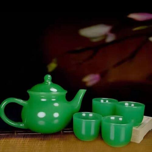 【玉石茶壶】碧玉色玉石茶壶阿富汗单个中式功夫养生泡茶茶具 - 图3