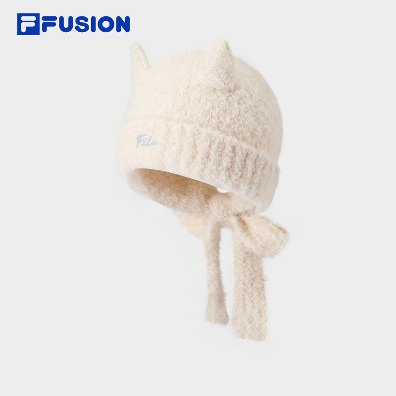 【羊角帽】FILA FUSION斐乐官方帽子女士针织帽2025新款毛线帽,淘宝优惠券,粉丝福利购,淘宝优惠卷