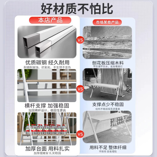 集市摊位展示架可折叠商业夜市移动摆摊架子花车促销展示台地摊车 - 图0