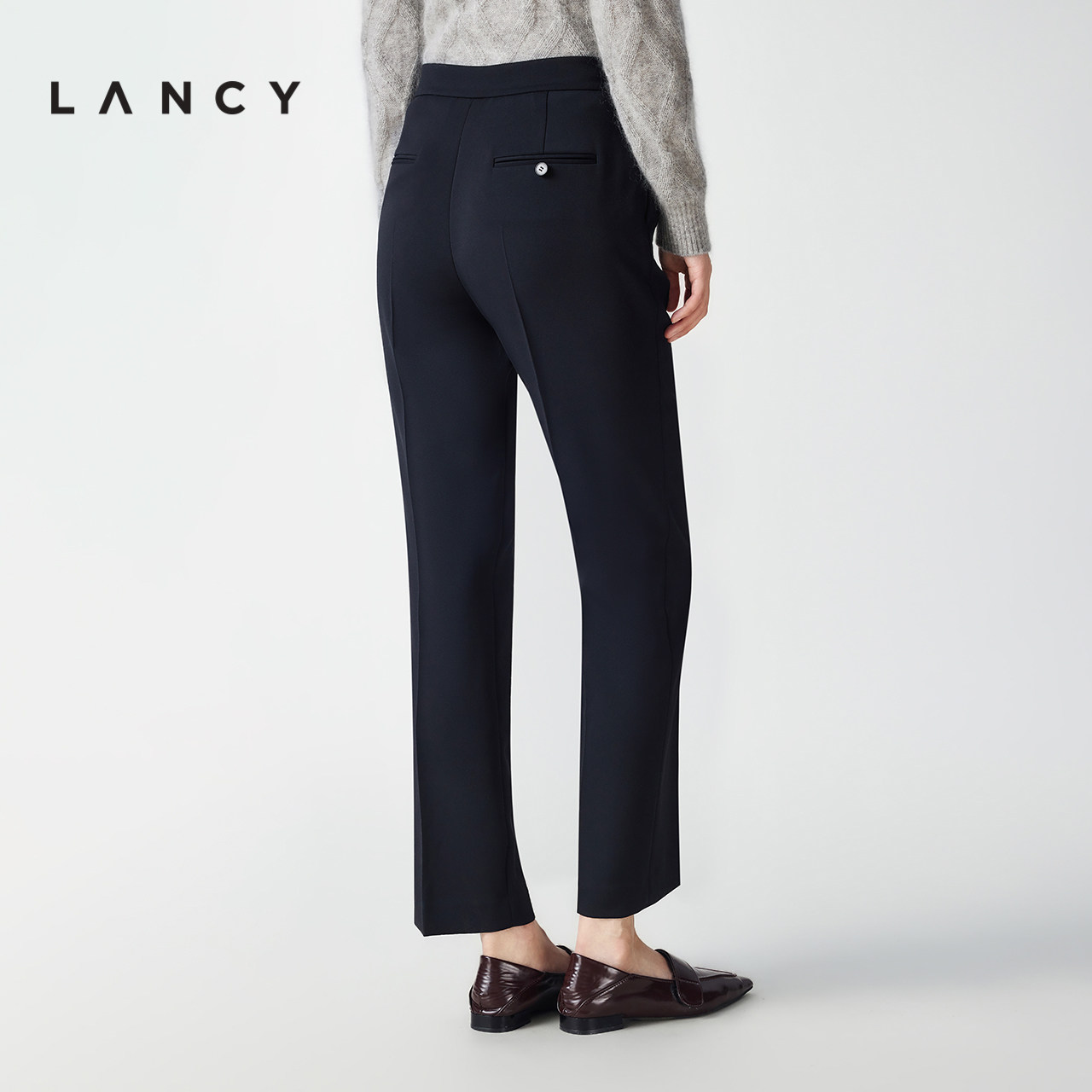 LANCY/朗姿2025冬季新款通勤商务直筒黑色西装裤女秋气质简约长裤,淘宝优惠券,粉丝福利购,淘宝优惠卷