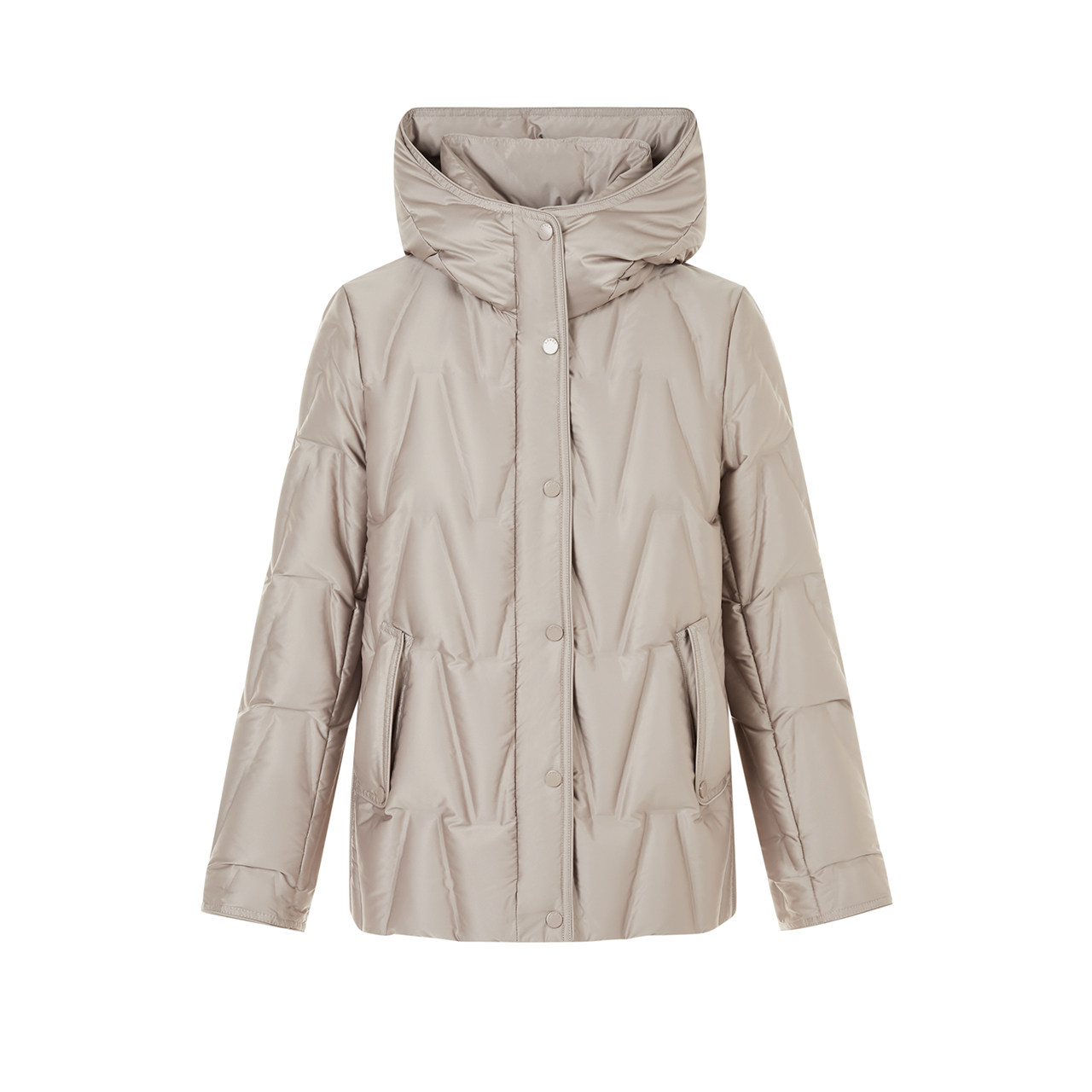 【90白鸭绒】LANCY/朗姿2024冬新款简约短款立领连帽高克重羽绒服 - 图3