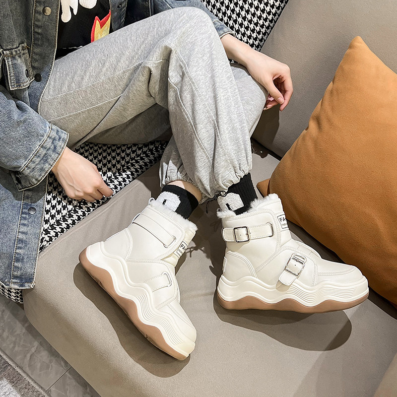 厚底2022新款冬季加绒东北大雪地靴 珂简妮时尚雪地靴