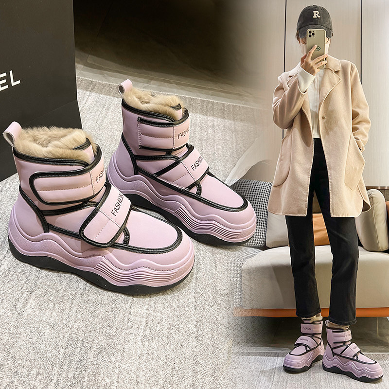 厚底2022年新款冬季加绒羊毛雪地靴 珂简妮时尚雪地靴