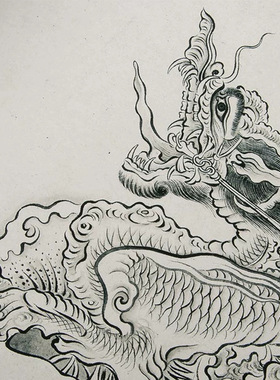 国画白描人物清代禹之鼎临吴道子