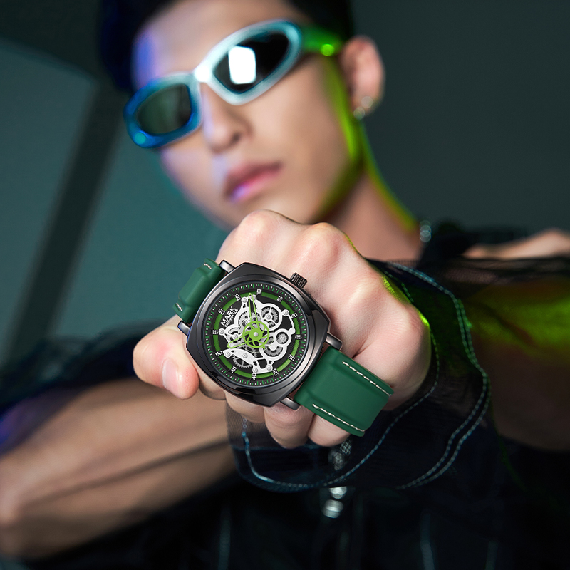 马克华菲2024新款手表男学生潮流方形男表防水夜光户外运动腕表